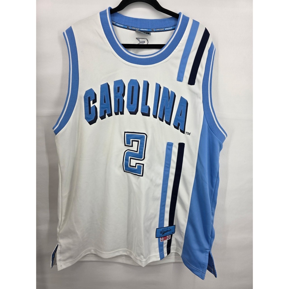 Colosseum Carolina Tar Heels Basketball Jersey Mens Large White Blue Number 2